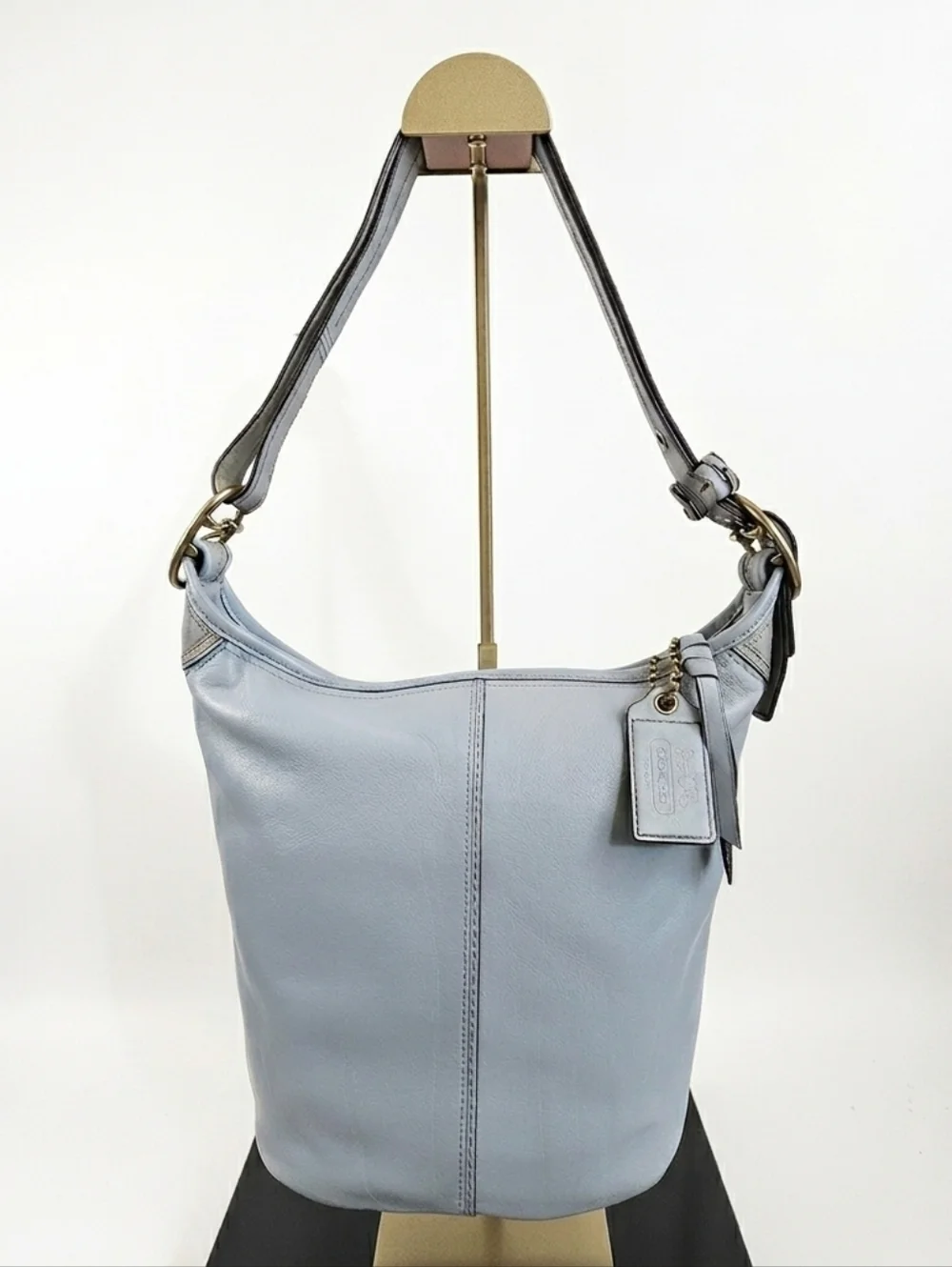 Coach 2007 Bleecker Leather Bucket Bag | Sky Blue #11422